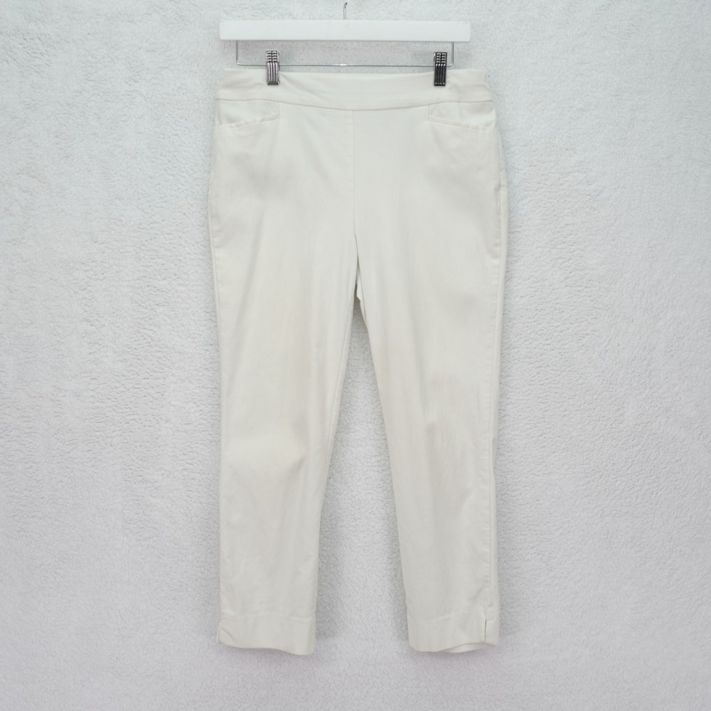 Chico's White Leggings Pants -0 ‎ 30 / 23.5- Mid Rise Rayon Nylon Spandex
